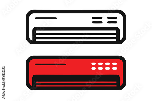 Split air conditioning units' silhouette 