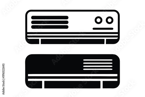 Split air conditioning units' silhouette 