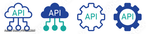 Modern API Cloud Service Icon Bundle