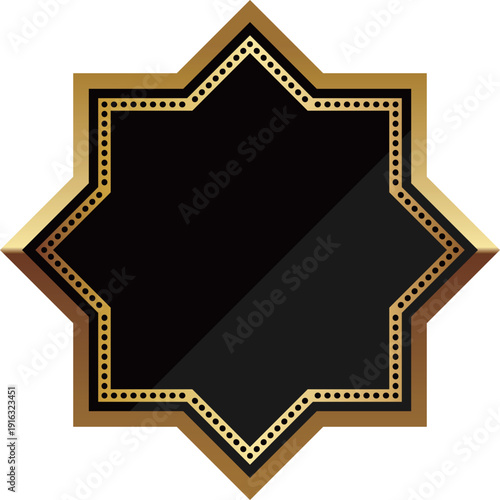 高級感のあるアールデコ風フレーム　ブラック＆ゴールド