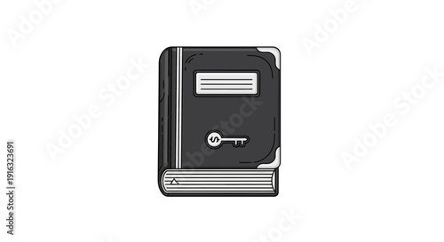 Open Book with Key and Dollar Sign Icon, Symbolizing Financial Knowledge and Investment