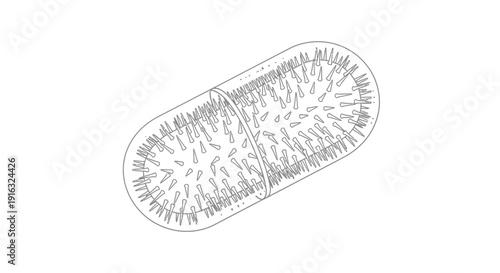 Microscopic View of a Virus Particle with Spikes, Scientific Illustration