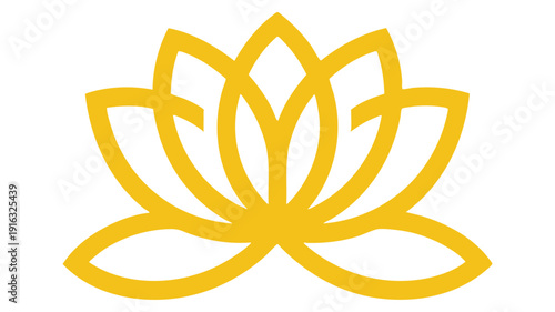 Elegant golden lotus flower symbolizing purity and enlightenment in minimalist design