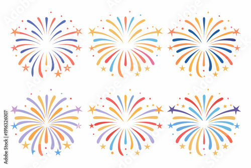 Colorful firework displays bursting with vibrant light and celebratory energy