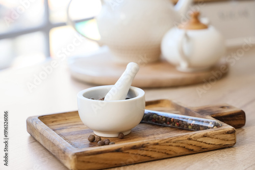Ceramic mortar with pestle ...