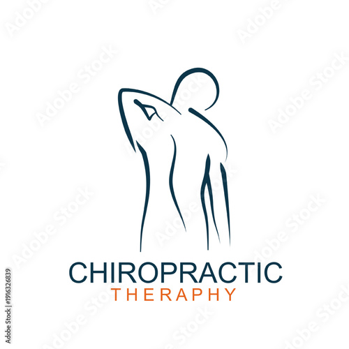 Chiropractic medicine line icon back adjustment