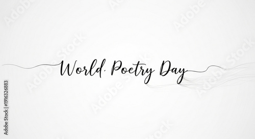 World poetry day celebration with elegant typography on white background