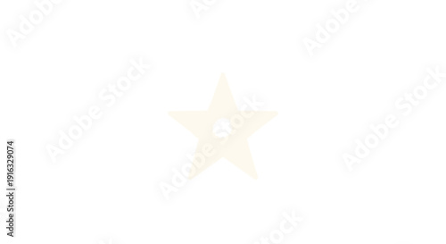 Golden Star Icon with Central Circle, Isolated on White Background