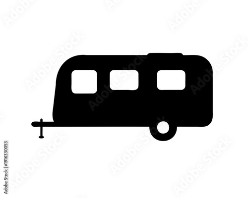 Travel trailer or caravan vehicle icon for road trips Vector