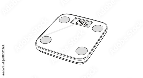 Digital Bathroom Scale Displaying 250 lbs