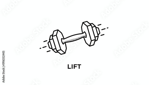 Dumbbell Lift Icon: Fitness, Strength Training, and Weightlifting Symbol