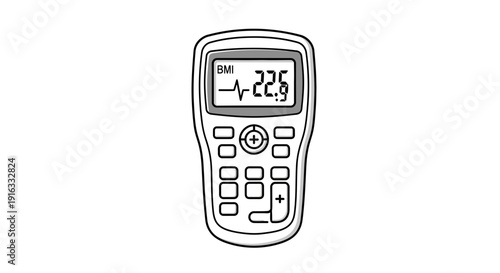 BMI Calculator Device with Digital Display Showing 22.6