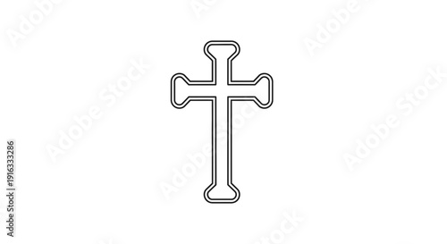 Simple Outline Cross Icon Vector Graphic, Religious Symbol, Christian Faith, Spiritual Icon