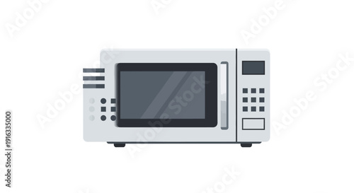 Flat vector icon of a generic microwave oven, isolated object, modern flat design, simple shapes, minimal shading