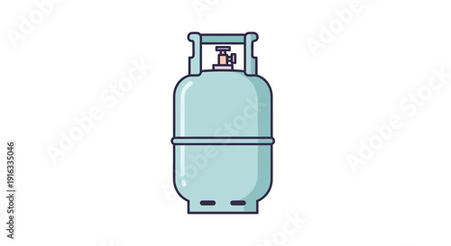 Flat vector icon of a generic gas cylinder, isolated single object, simple flat design, soft pastel colors, minimal detail