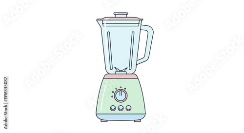 Flat vector icon of a household blender, isolated single object, minimal flat vector style, clean lines, soft color palette