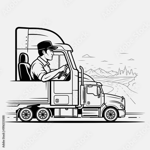 Truck Driver on Road