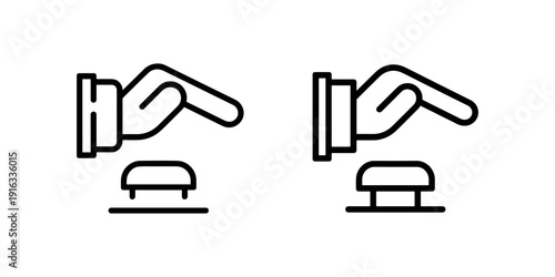 Press button icon set, push button vector icon, hand pressing button icon, click button icon, hand clicking icon, pointer, web site icons