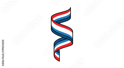 Red White Blue Ribbon Swirl