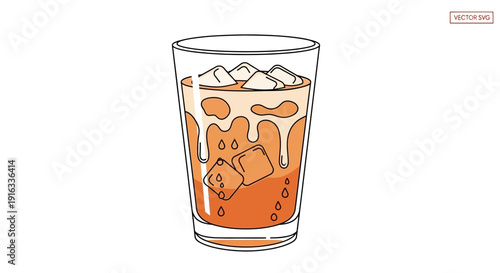 Refreshing Iced Thai Tea with Creamy Swirls in a Tall Glass