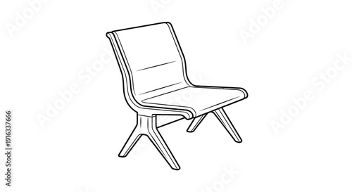 Modern Lounge Chair Sketch - Minimalist Furniture Design