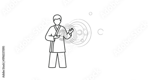 Martial Arts Master Performing Energy Flow Exercise