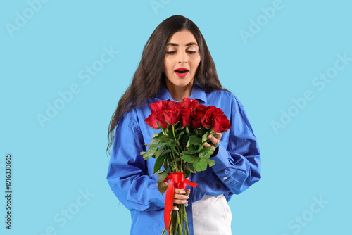 Surprised young woman with ...