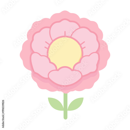 Blooming Pink Flower Illustration Design