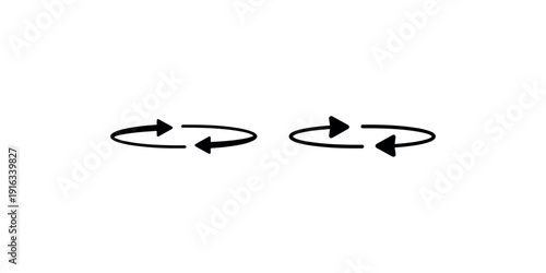 Rotation arrows symbols showing cyclic movement direction process update reload restart exchange transfer flow progress development continuity change loop