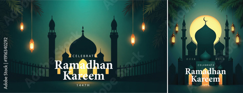 elegant islamic ramadan celebration background, Ramadhan kareem background for banner & social media template