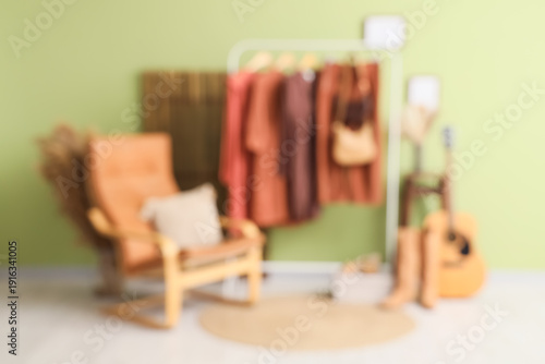 Blurred view of clothing st...