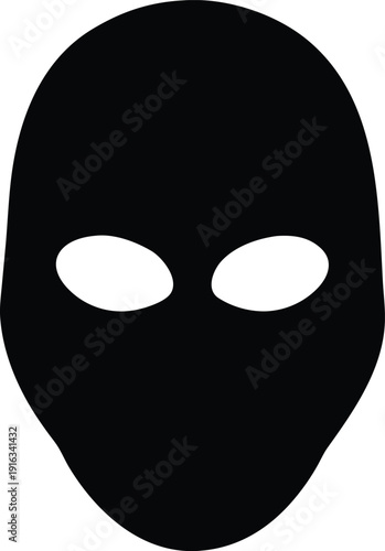 Black Balaclava Mask Silhouette Icon