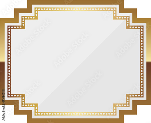 高級感のあるアールデコ風フレーム　ホワイト＆ゴールド