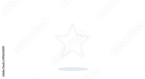 Glowing Star Icon Floating Above White Background with Subtle Shadow