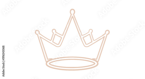 Elegant Crown Outline Icon, Royal Symbol, Minimalist Design, Luxury Emblem