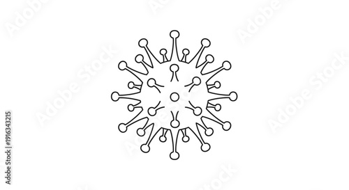 Coronavirus Icon Outline, Virus Symbol, Microbe Graphic, Medical Health Concept