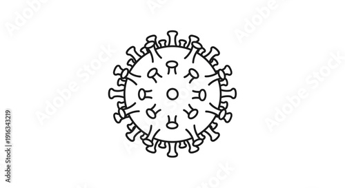 Coronavirus Icon, Covid-19 Virus Illustration, Microbe, Bacteria, Pandemic, Medical Symbol