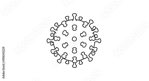Coronavirus Icon, Covid-19 Virus Illustration, Microbe, Pathogen, Disease Symbol