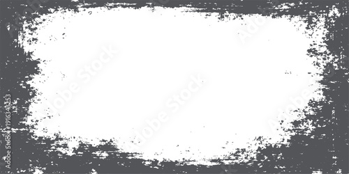 Abstract grunge frame for your text and design featuring a vintage ink splatter texture with black paint spray stains and a floral vector pattern border illustration