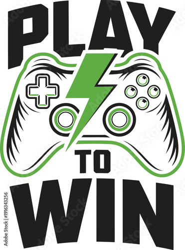 A motivational gaming logo with a controller and lightning bolt