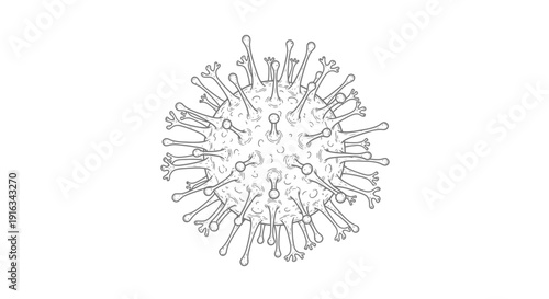 Coronavirus Microbe Illustration - Medical Science and Health Concept