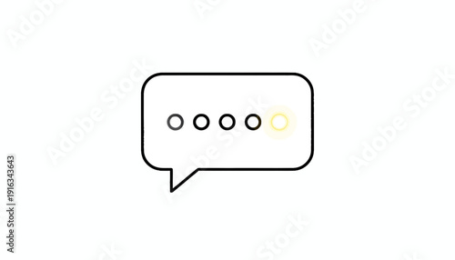 Chat bubble icon with typing indicator dots, representing communication and messaging