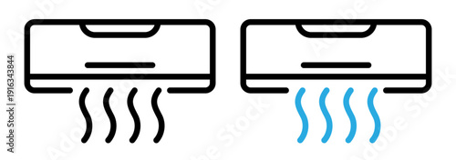 Air conditioner icons pack. vector illustrations designs