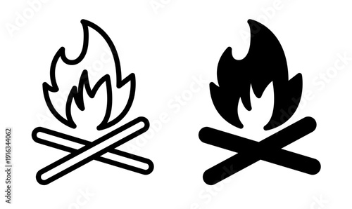 Bonfire icons pack. vector illustrations designs
