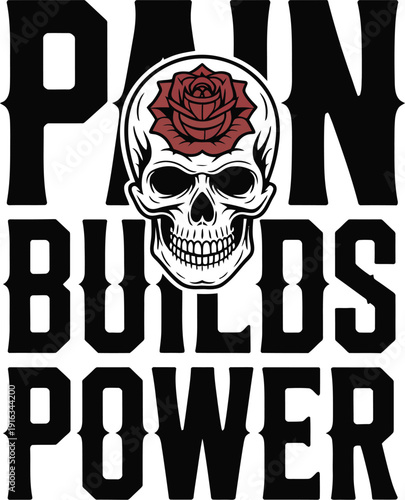 A motivational poster with a skull and rose design