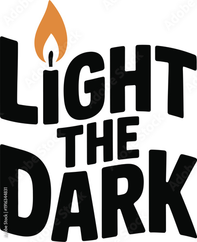 A motivational phrase with a flame icon on a white background