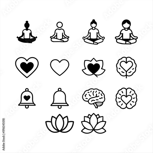 Modern vector icon sets featuring green energy, healthcare technology, cyber security, and futuristic science symbols