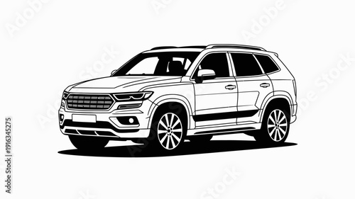 A sleek and modern SUV parked in a clean environment