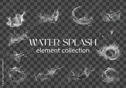 Dynamic Water Splash Element Design Set