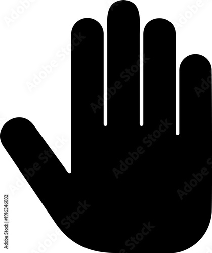 ストップまたは触るなを表す手のひらのシルエットアイコン